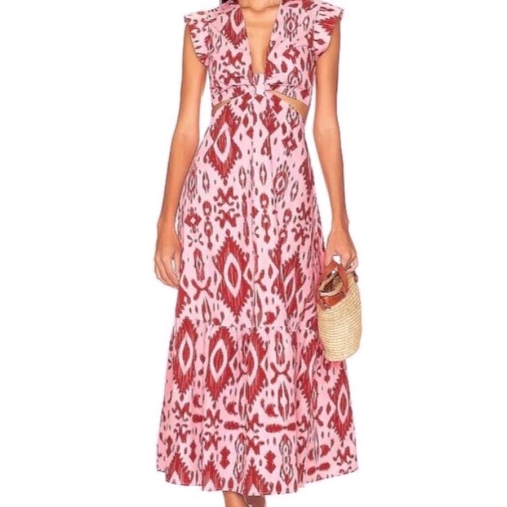 NWT Steve Madden Got Your Batik Dress Burnt Umber White Pink MSRP $119